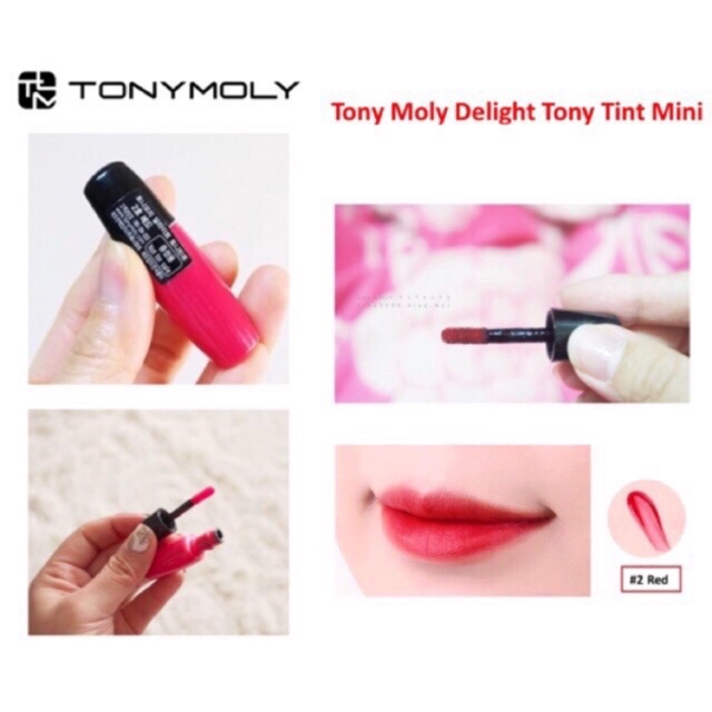 (hàng Mới Về) Son Tint Tony Moly Delight Tint - 02 Màu Đỏ Mini