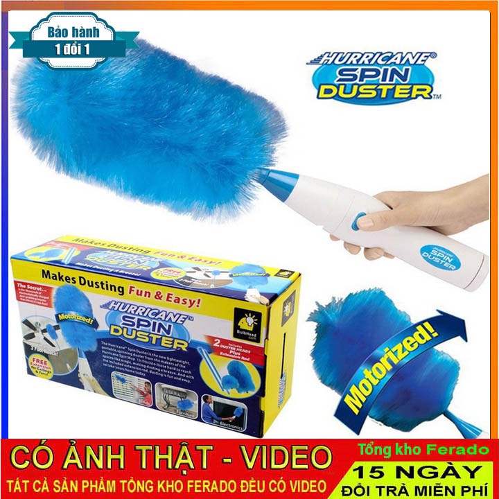 [XẢ KHO ] Chổi Quét Bụi Tích Điện Spin DUSTER Thông Minh Đa Năng Chức Năng Chạy Bằng Sạc Pin - PDS123