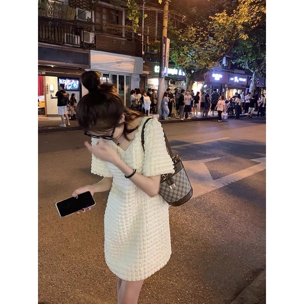 Váy Xốp Ô Vuông Dáng Suông 3 Màu Siêu Xinh