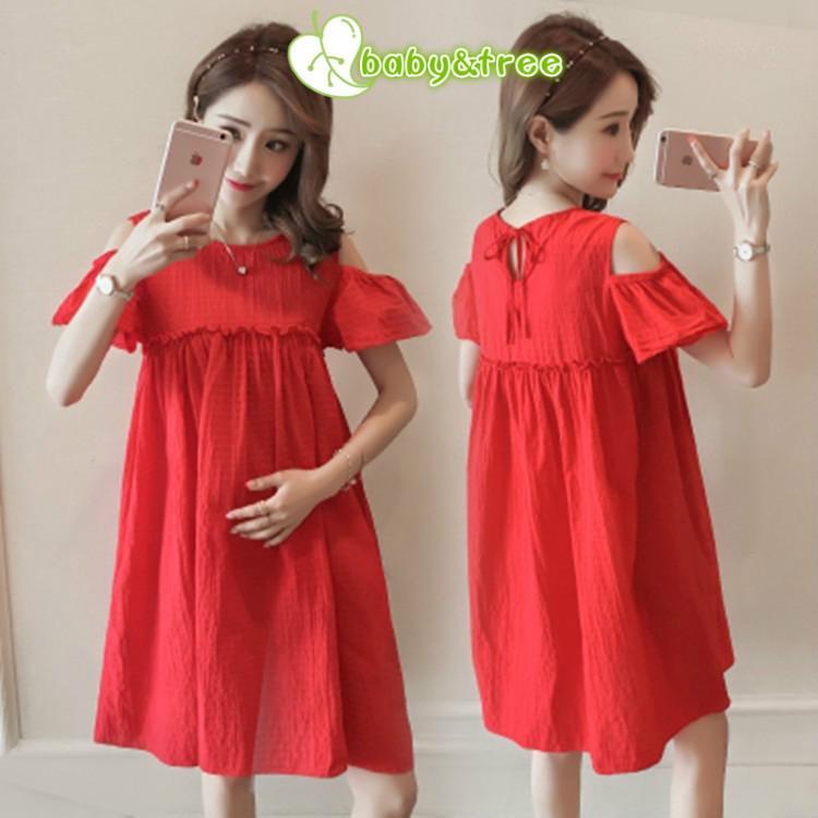 🍀 váy chữ A hợp thời trang bà bầu
