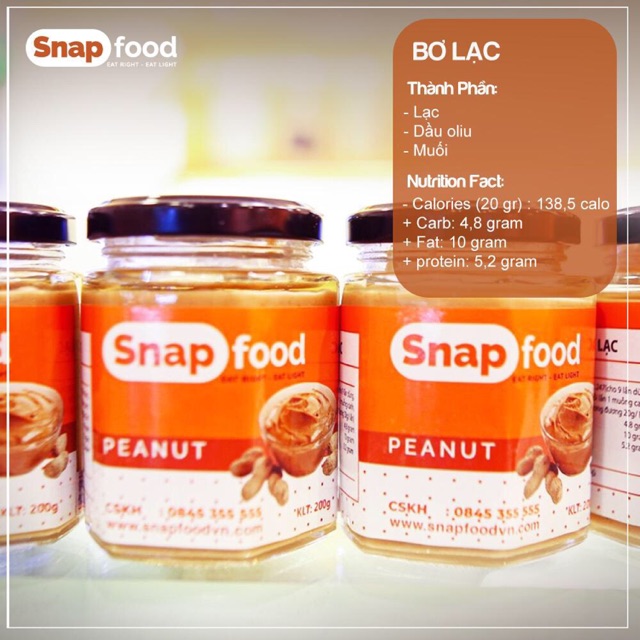 Bơ đậu phộng Snapfood - Hộp 200gram/ 400gram