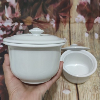 thố sứ trắng Minh Long - thố sứ có nắp Minh Long 0.52L