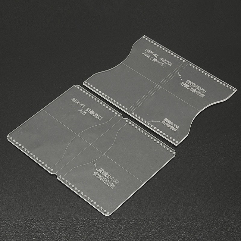 Set khuôn acrylic trong suốt dùng để tạo họa tiết cho túi da/ ví