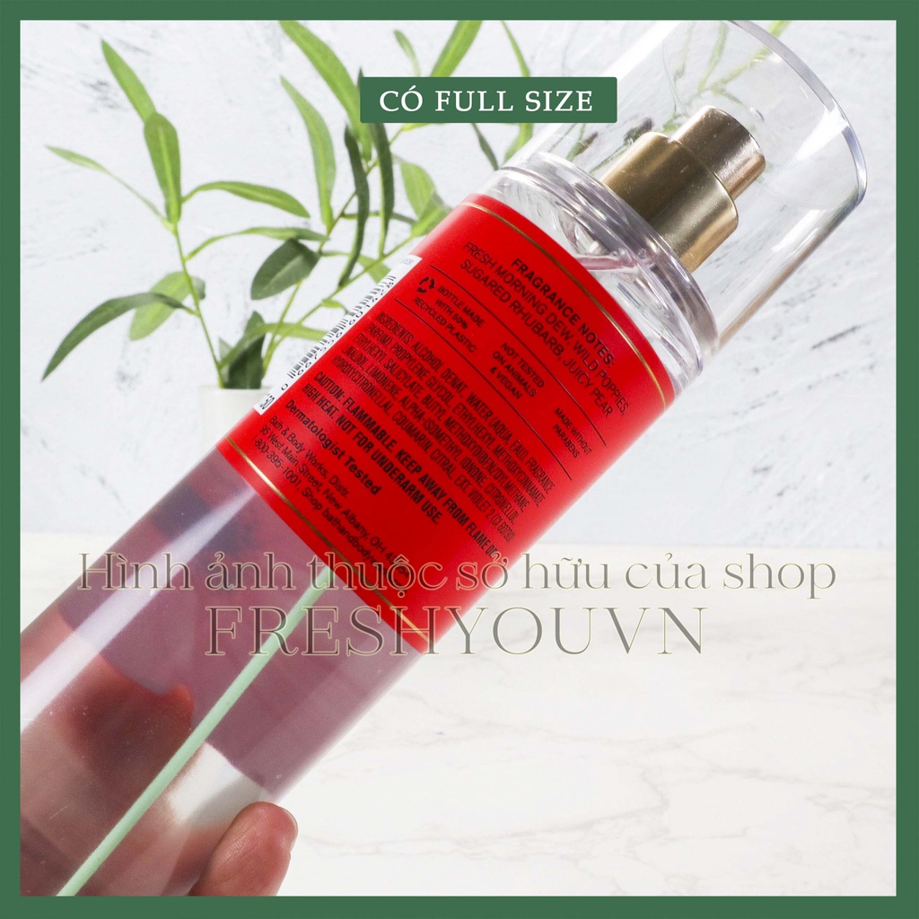 Poppy - Full Xịt Thơm Toàn Thân Body Mist Bath& Body Works - fresh you
