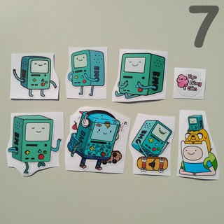Set 3 / 5 / 7 hình dán BMO phim Adventure Time Giờ Phiêu lưu chất liệu PVC chống thấm nước xe