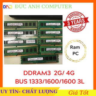 Ram DDR3 ⚡ Free Ship ⚡ Ram DDR3 PC 2G/ 4G BUS 1333-1600 – Hàng Máy Bộ Mỹ- Không Kén- Bảo Hành 3 năm
