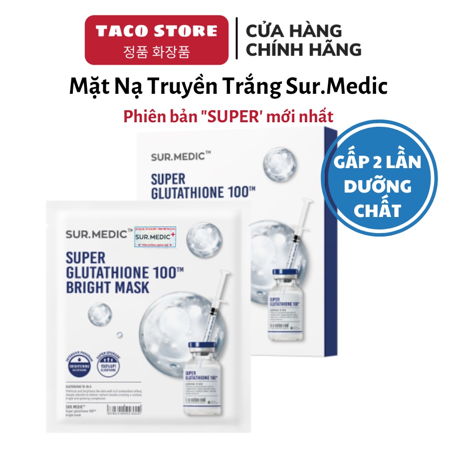 Mặt nạ Sur.Medic Bright Glutathione mask Neogen (miếng)