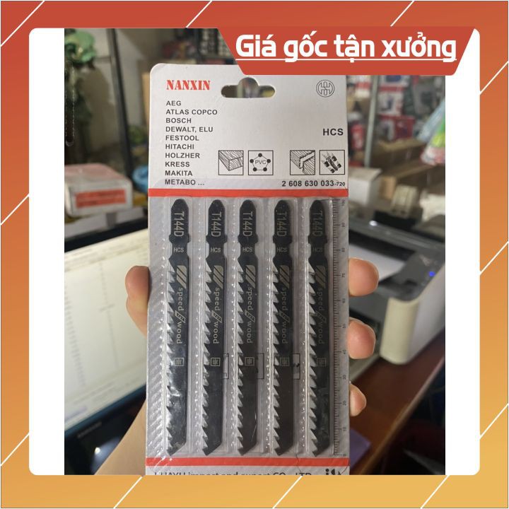 lưỡi cưa sọc, lưỡi cưa lọng gỗ ZHONGXIN  T144D✽ 1 vỉ gồm 5 lưỡi ✽ CHẤT LIỆU THÉP CỨNG CHỐNG GÃY, RỈ SÉT✽ Dễ tháo lắp, SD