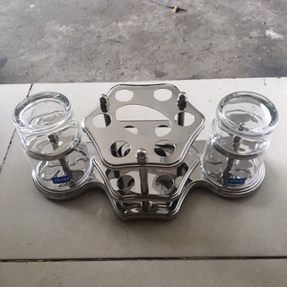 Kệ Để Ly, Bàn Chải, Kem Đánh Răng Inox 304 - Kệ Nhà Tắm Inox 304 Tặng Kèm 2 Ly Thái Lan Cao Cấp