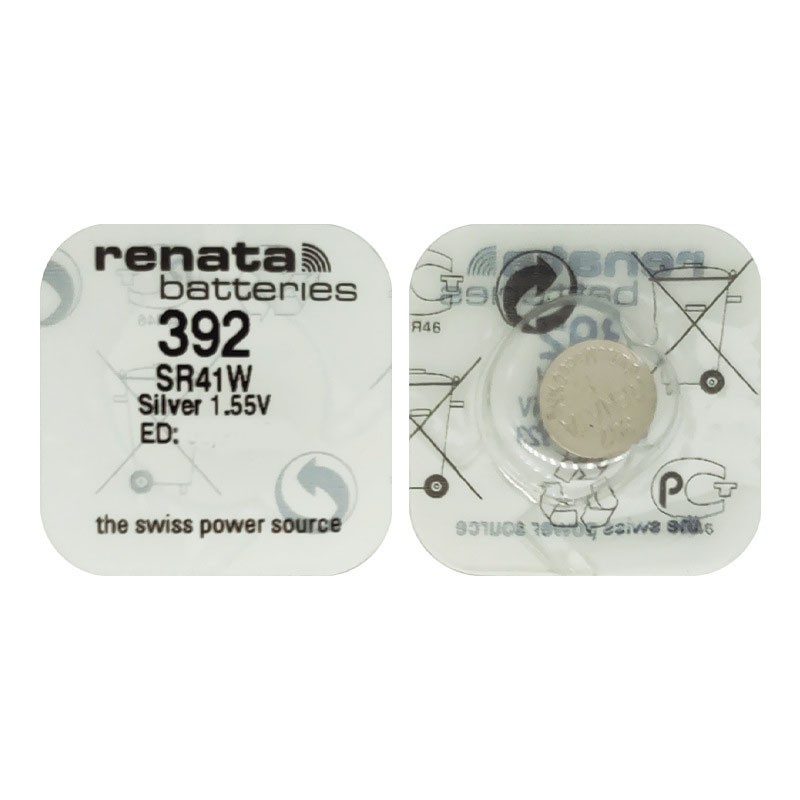 Pin đồng hồ Thụy Sỹ RENATA 392 / SR41W silver bạc Made in Swiss (Loại tốt - Giá 1 viên)