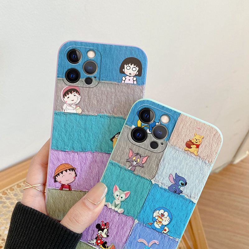 Rainbow Anime Girl Cute Silicone Soft Case for iPhone 6S 7 8 Plus XR XS Max   iPhone 11 12 13 Pro Max Redmi Note 8 Pro 9A 9T Cover