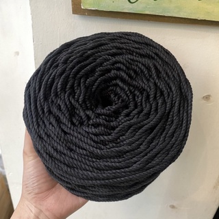 Dây thừng cotton macrame 3 xoắn - 3mm - MÀU ĐEN