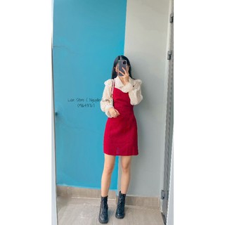 set áo sơ mi kiểu kèm yếm bố