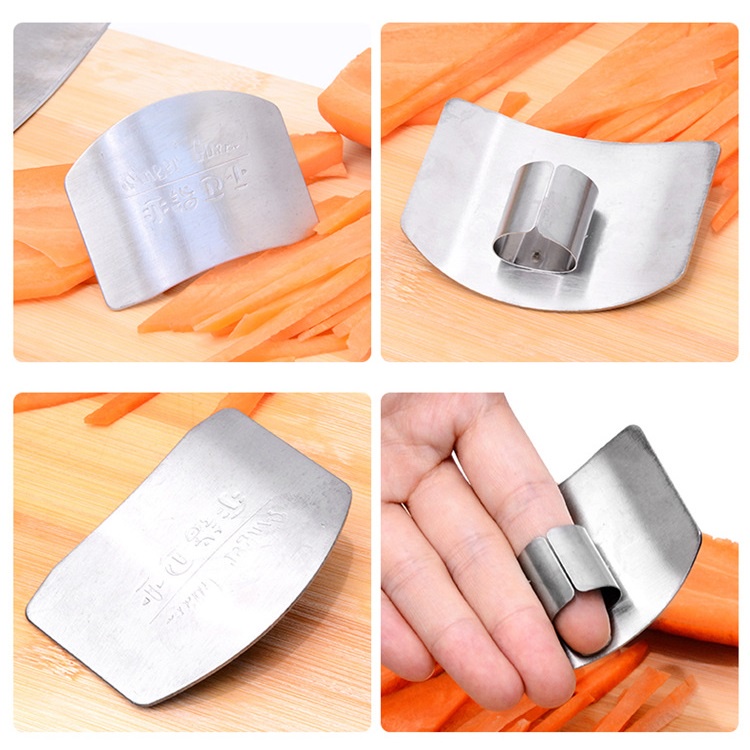 Dụng Cụ Bảo Vệ Ngón Tay Khi Cắt Thái Rau Thịt Bằng Thép Không Gỉ