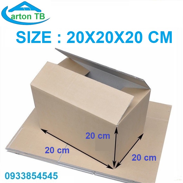 Thùng carton đóng hàng size 20x20x20 cm - giao hàng hỏa tốc 30 phút