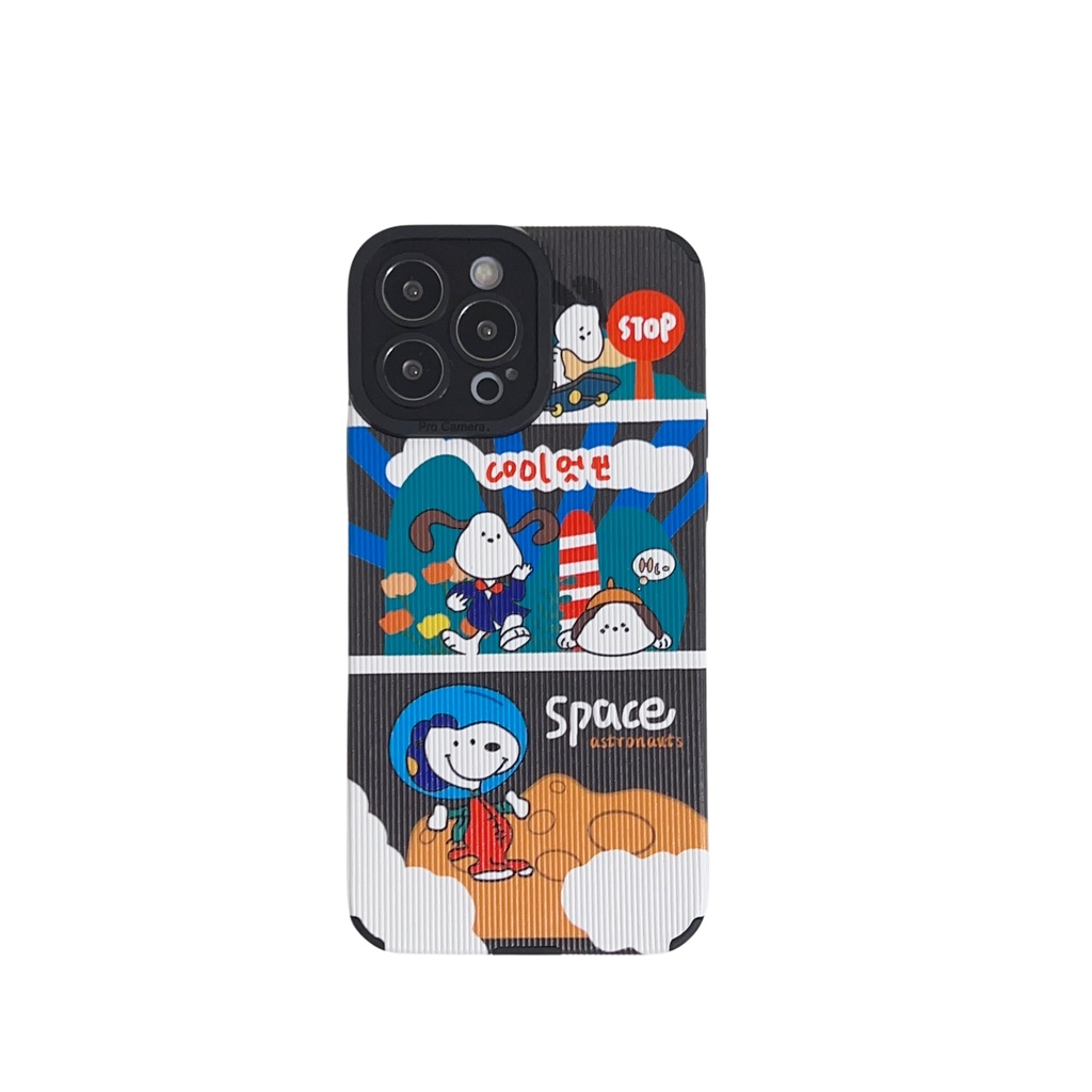Ốp Điện Thoại Họa Tiết Hoạt Hình Snoopy Dễ Thương Chống Sốc Cho iPhone 14 / 13 / 12 / 11 / X / 8 / 7P