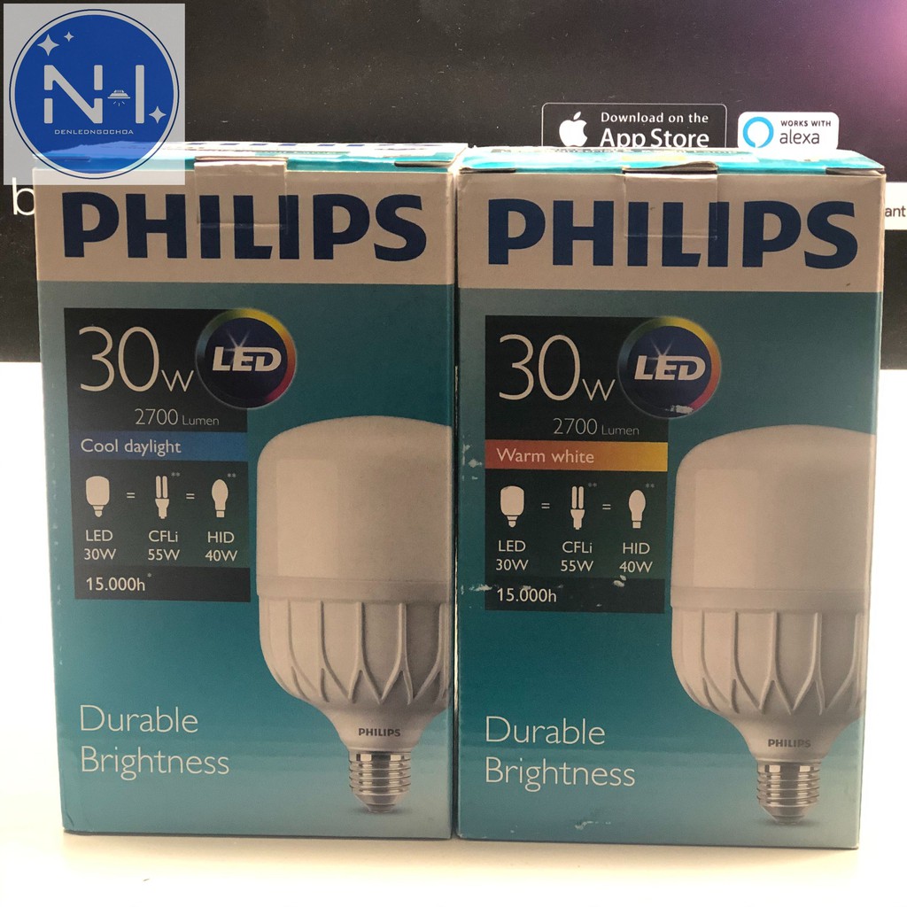 Bóng PHILIPS Led Trụ 30W Đuôi E27 Ánh Sáng Trắng/Vàng Bảo Hành 2 Năm