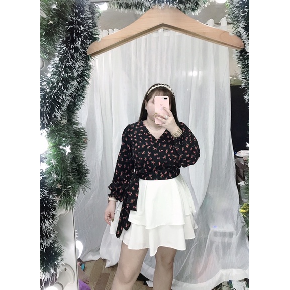 ÁO TAY DÀI ĐẮP CHÉO CỘT NƠ EO 60-90kg