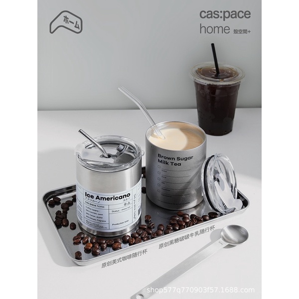 Bình nước inox giữ nhiệt có ống hút, bình bằng thép không gỉ 304 có ống hút,bình nước takeaway phong cách hàn quốc