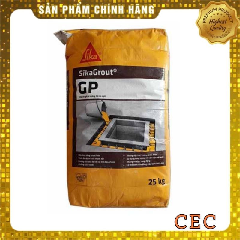 [CHÍNH HÃNG] Vữa không co ngót Sika Grout GP Vữa rót trộn sẵn không co ngót 25kg Giá rẻ