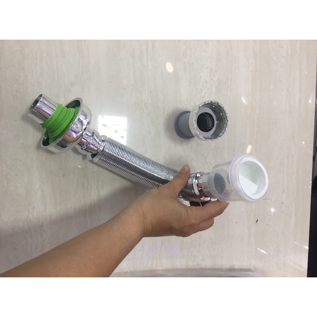 Xiphong thoát chậu lavabo dầu nhấn đầu sứ cho chậu lavabo