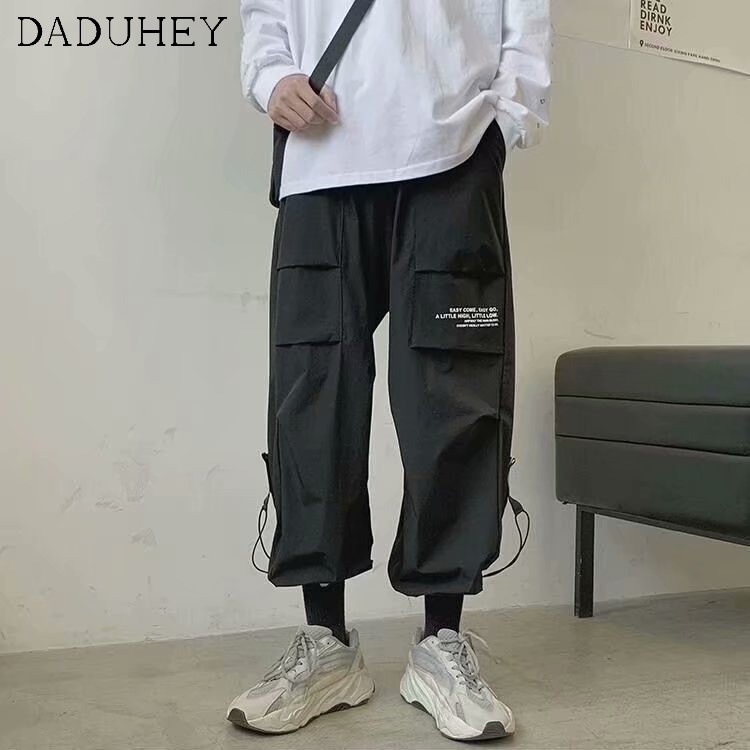 DaDuHey💕 Cargo Pants Korean Trend Casual Pants 2021 New Drawstring Drawstring Ankle Pants