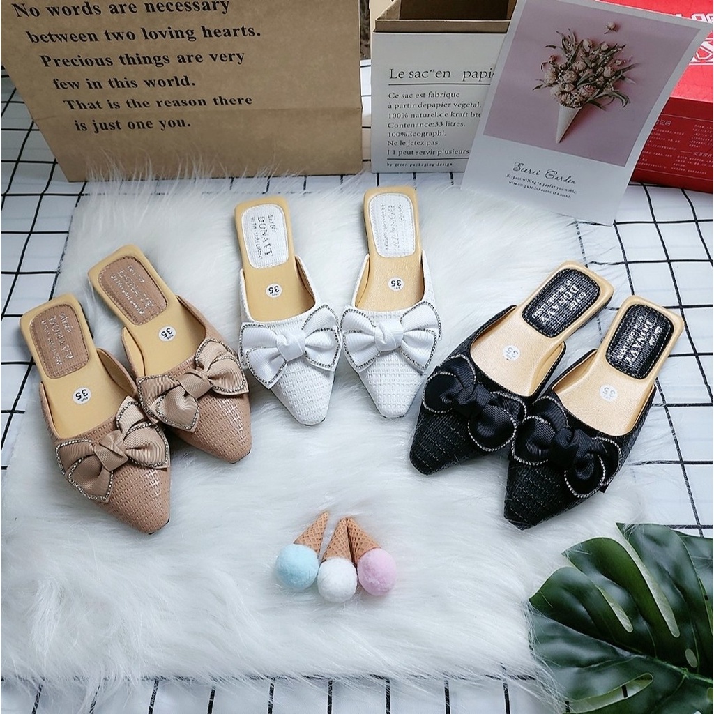 Giày Sục Kim Tuyến Gắn Nơ Cực Xinh Bít Mũi Đế 2p Mang Êm Chân Mẫu Đẹp Hợp Thời Trang su.(Ảnh Thật) suc.no_kimtuyen