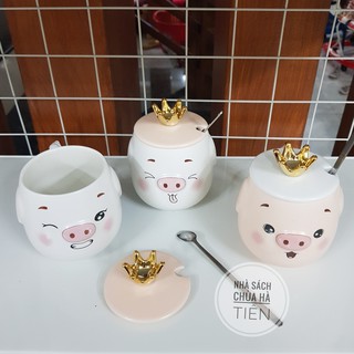 Cốc sứ heo có nắp