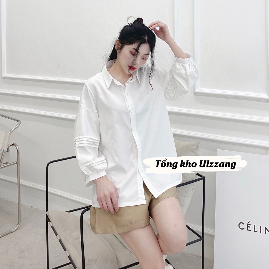 Áo sơ mi nữ tay bồng xếp ly - Áo sơ mi đẹp