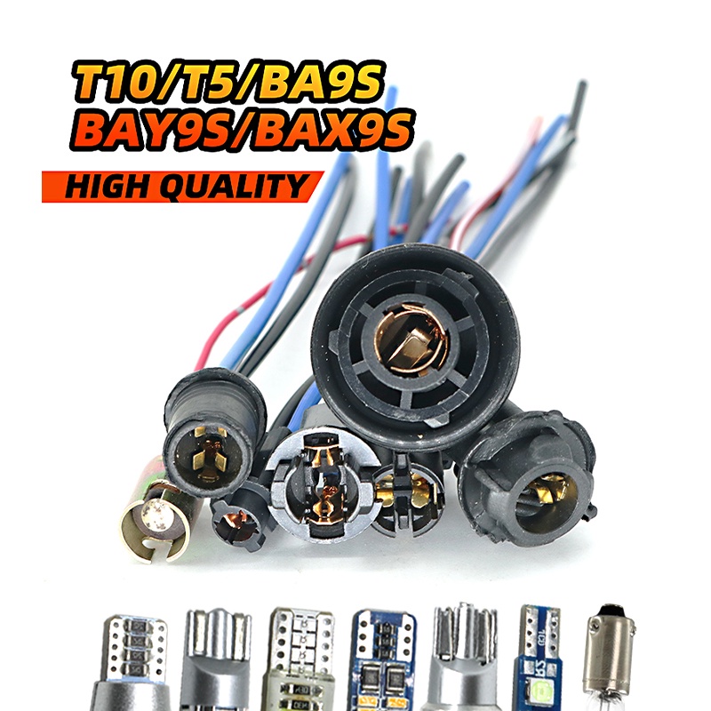 Ổ Cắm Bóng Đèn T5 T10 BA9S BAY9S BAX9S Đèn Ô Tô Bóng Đèn Giá Đỡ Ổ Cắm Adapter Dây Cao Su Nhựa PVC (1