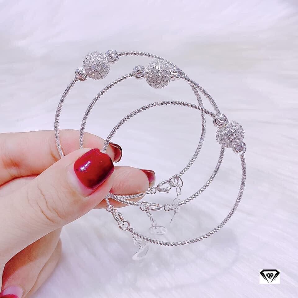 LẮC TAY CẦU GẮN ĐÁ LINH MIU SILVER