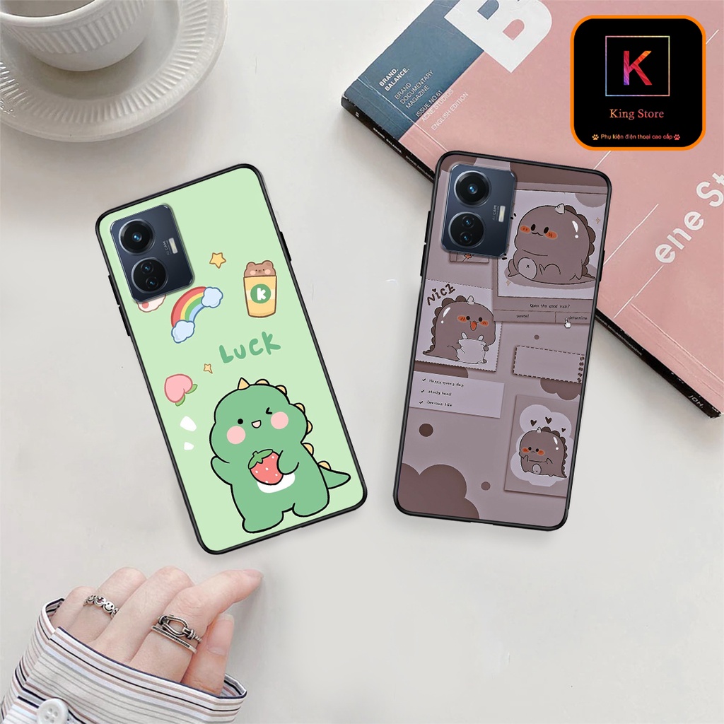 Ốp lưng Vivo Y55 5G - Y75 5G - Ốp lưng vivo in hình khủng long,dinosaur dễ thương