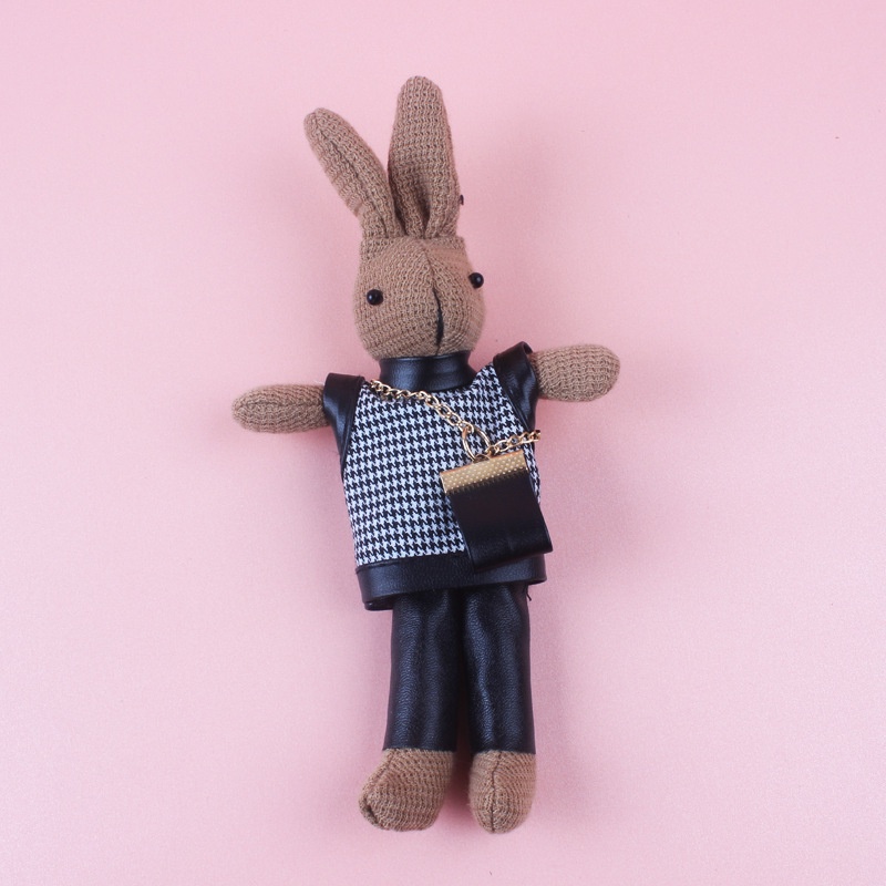 Móc khóa IELGY hình thỏ bông gắn trang trí túi xách cá tính hợp thời trang