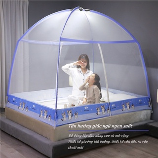 Màn chụp tự bung đỉnh vuông Cao Cấp - Mẫu mùng chụp tự bung người lớn chống muỗi gấp gọn tiện dụng 1m2/1