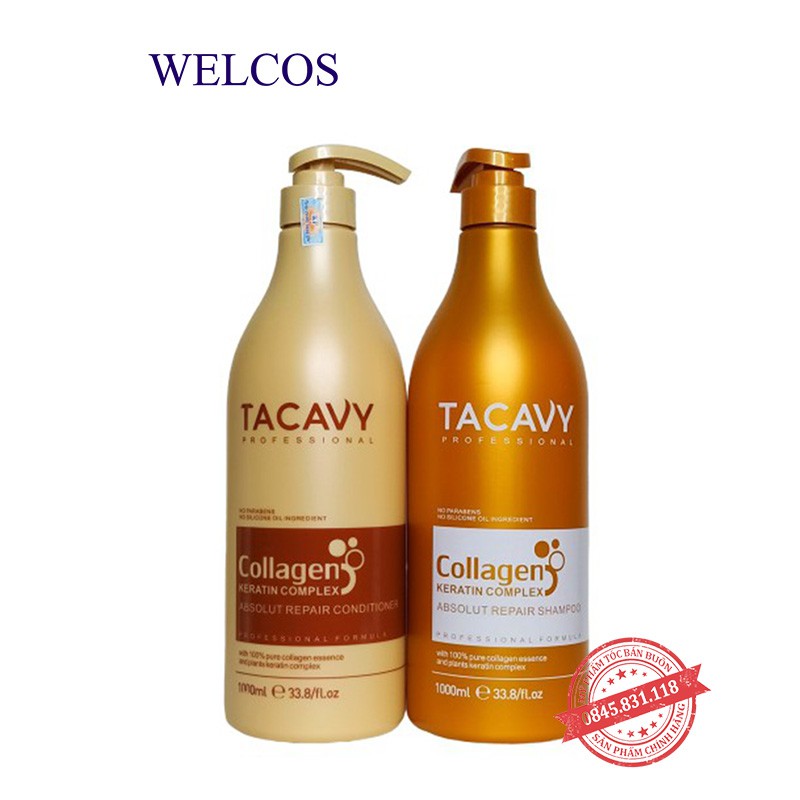 Cặp Dầu Gội Xả TACAVY 1000ML | Phục Hồi Tóc Hư Tổn, Khô Xơ, Gãy Rụng | Hàng Chính Hãng ct66