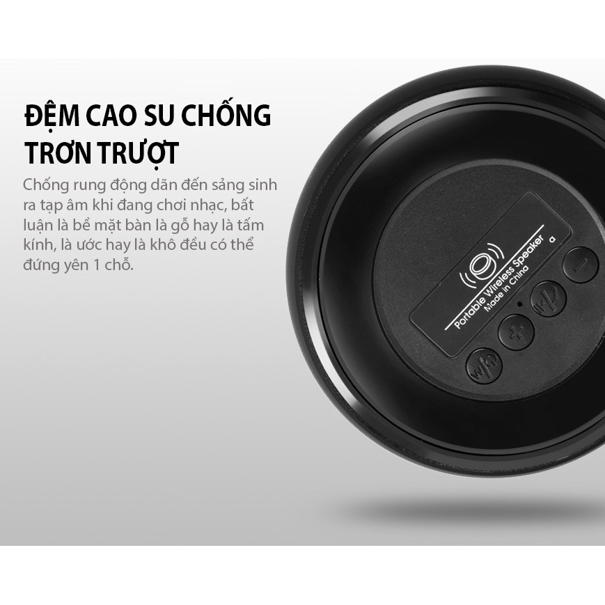 Loa Bluetooth Vỏ Thép Âm Bass mạnh mẽ, Công Suất 5W, Có Cáp Liên Kết, Cắm Được Thẻ Nhớ, Có Móc treo tiện dụng