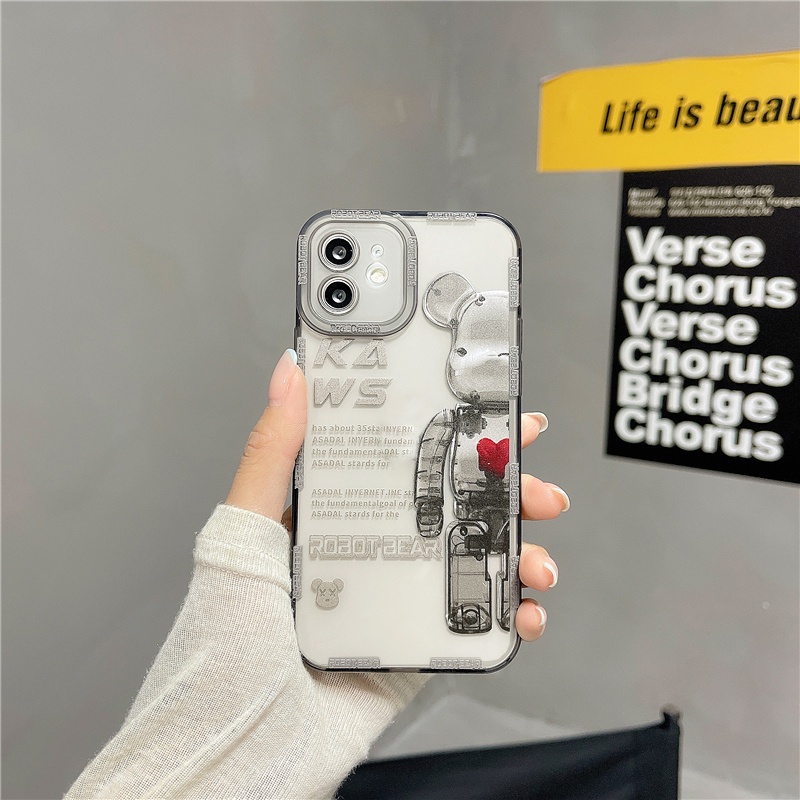 Ốp lưng iphone trong lỗ viền camera bear tim 6/6plus/6splus/7/7plus/8/8plus/11/12/13/pro/max/plus/promax Sale Hot B1-12