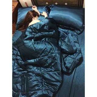[SIÊU SALE] [HỔ TRỢ PVC] Xả kho Bộ drap giường có chăn phi lụa cao cấp sang chảnh (chọn màu)