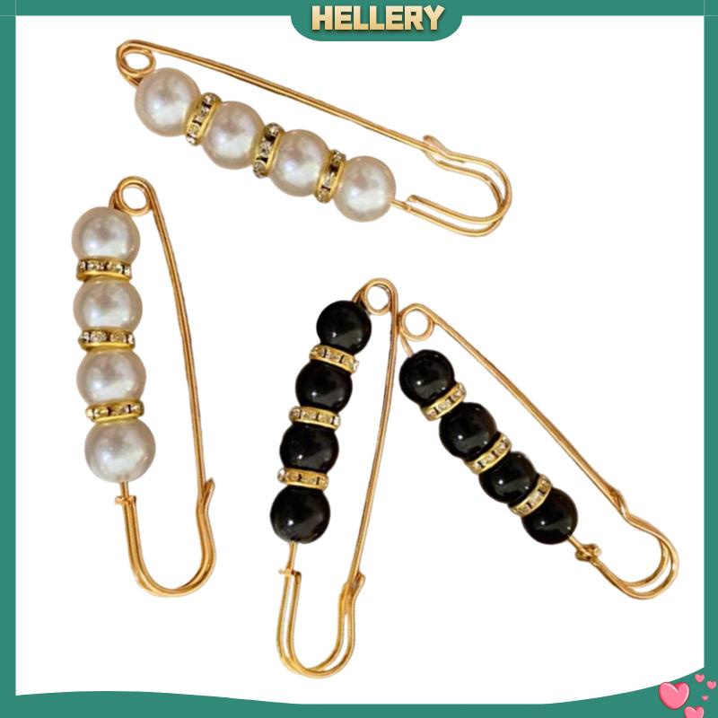 Set 4 Ghim Cài Thắt Lưng Đính Ngọc Trai Trang Trí Quần Jean / Áo Sơ Mi / Khăn Choàng DIY