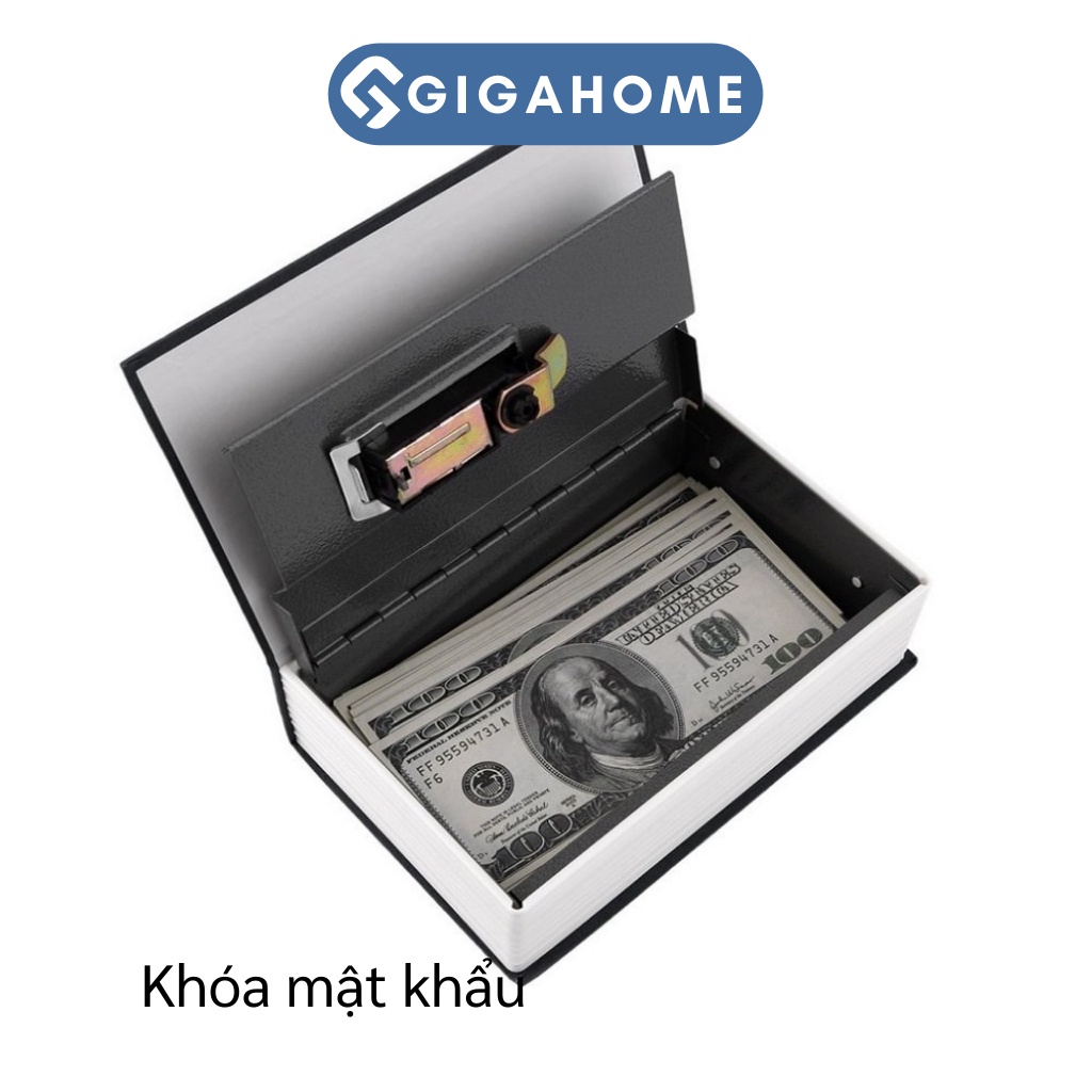 Két Sắt Bảo Mật Hình Quyển Sách GIGAHOME Sử Dụng Chìa Khóa, Cất Giữ Tiền Mặt 3731