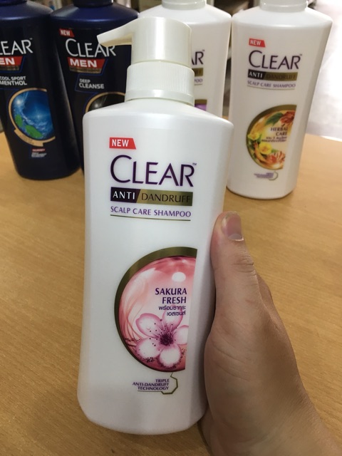 Dầu gội Clear Bạc Hà, Men, Thảo dược, Hoa anh đào, oải hương tím, than hoạt tính