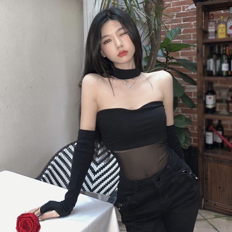 Áo Thun Ôm Ngực Màu Sắc Trơn Quyến Rũ