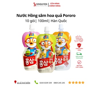 Nước Hồng sâm hoa quả Pororo Hàn Quốc túi 100ml KNguyen