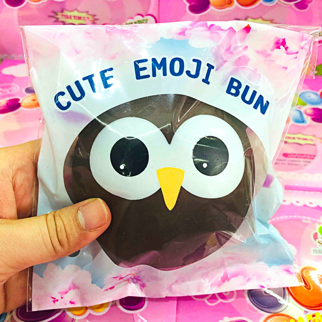 ĐỒ CHƠI SQUISHY BÁNH MẶT CÚ MÈO NÂU SIÊU CHẬM TĂNG KÈM BAO BÌ THƠM MỊN