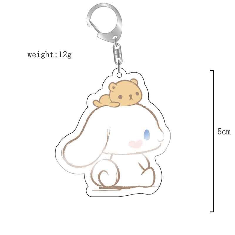 Móc Chìa Khóa Bằng Acrylic Hình Nhân Vật Hoạt Hình Sanrio Melody Kuromi Cinnamoroll Hello Kitty Đáng Yêu
