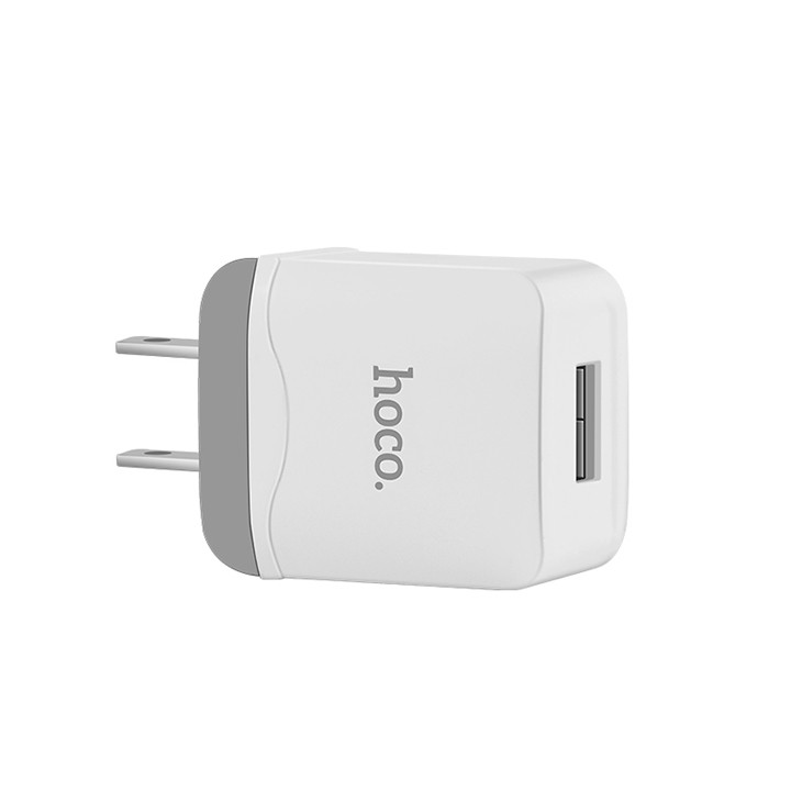 Cóc sạc nhanh Hoco C22 1 cổng USB 2.4A, nhựa ABS, tương thích nhiều thiết bị