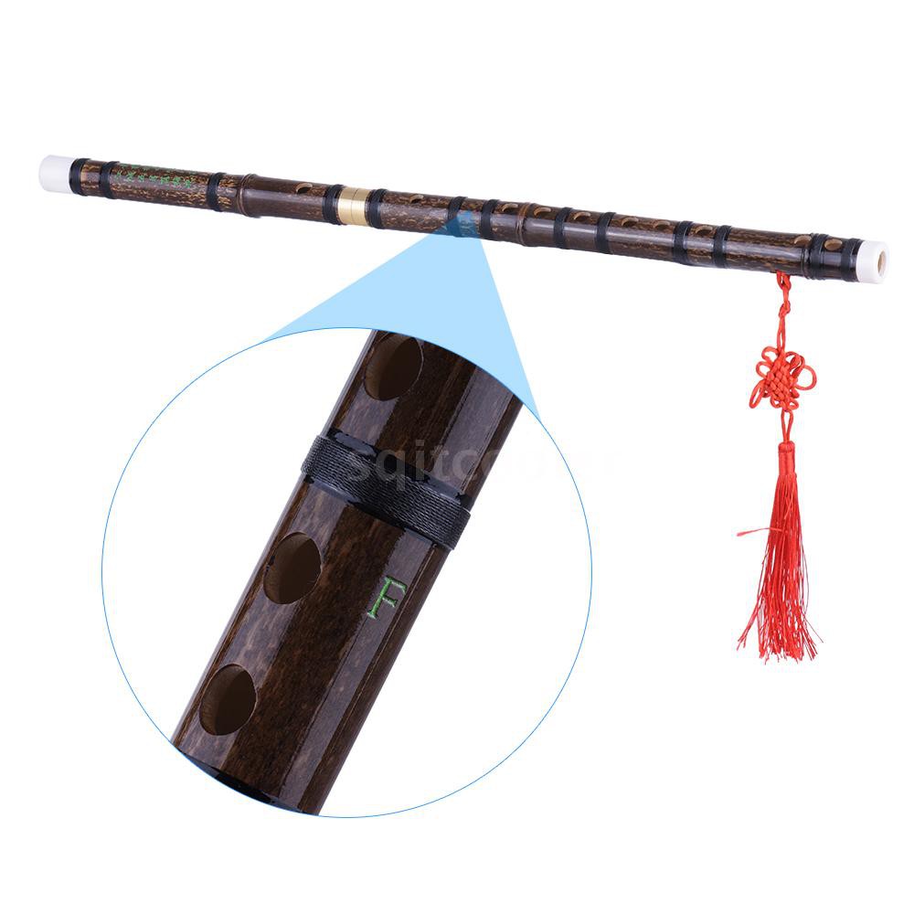SQC Pluggable Handmade Bitter Bamboo Flute/Dizi Traditional Chinese Musical Woodwind Instrument in F Key for Beginner St