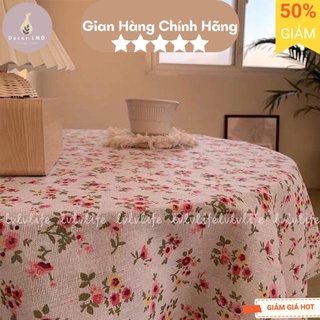 Khăn trải bàn hoạ tiết hoa hồng phong cách Hàn Quốc vintage,Khăn dã ngoại picnic, Phông Nền Chụp Ảnh Trang Trí Bàn Học