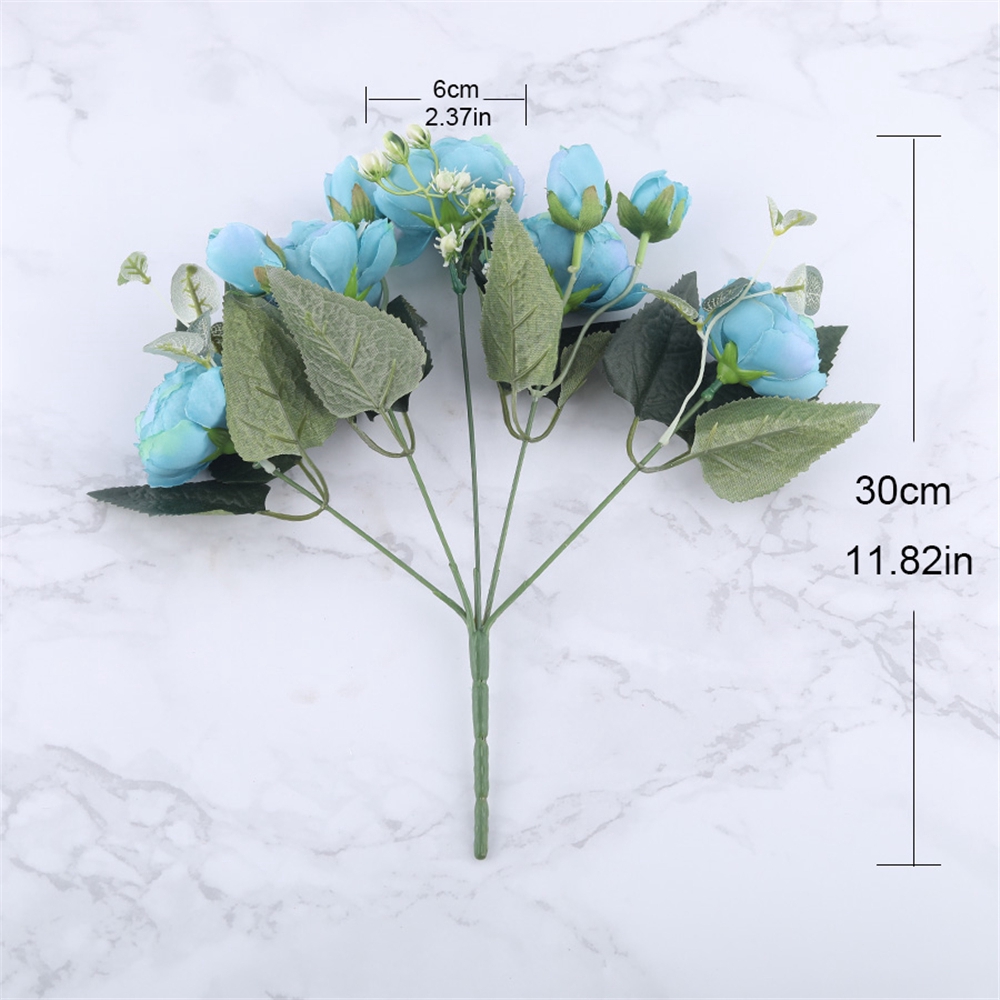 Bó hoa hồng lụa với 9 bông dài 30cm phong cách cổ điển | BigBuy360 - bigbuy360.vn
