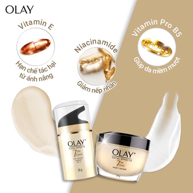 Bộ 2 kem dưỡng da Olay Total Effects ngày &amp; đêm 50G/hộp
